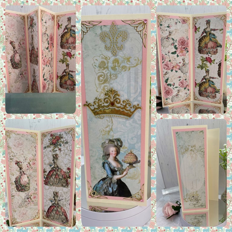 Library - Marie Antoinette Screen Folded Card by Carolee Crafts PB11 - 0024