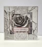 Luxury Handmade Birthday Card – Elegant Silver Rose Design