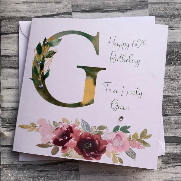 Personalised Birthday Card for Gran,Mum, Nan,Grandma, Granddaughter,sister etc