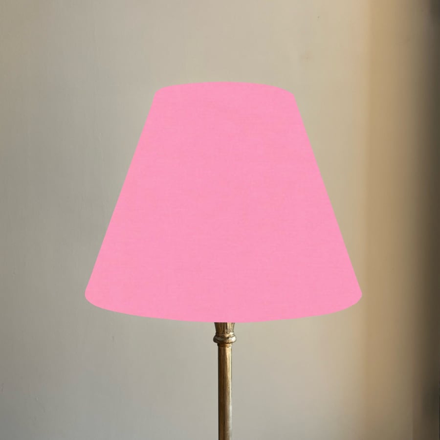 Baby pink cotton coolie lampshade, empire lampshade, light pink cotton empire 