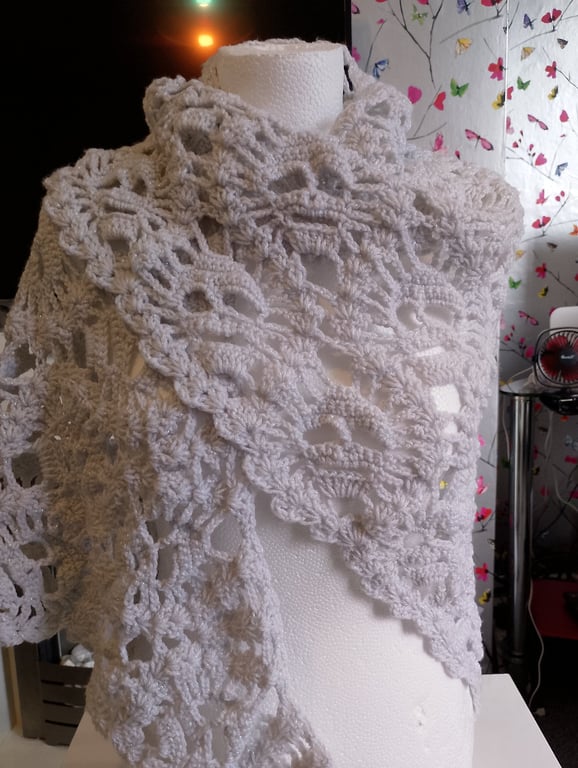 Lost Souls Shawl in silver -grey