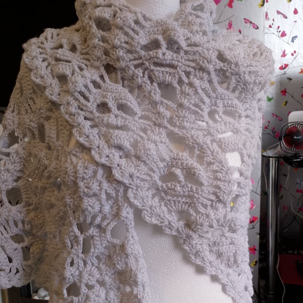 Lost Souls Shawl in silver -grey