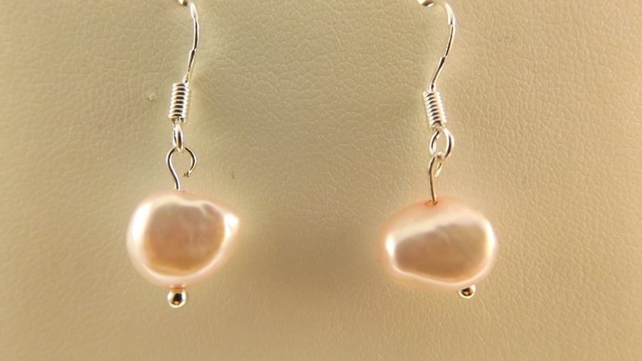  pink pearl sterling silver earrings