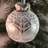 Christmas bauble silver and white vintage style, Y4