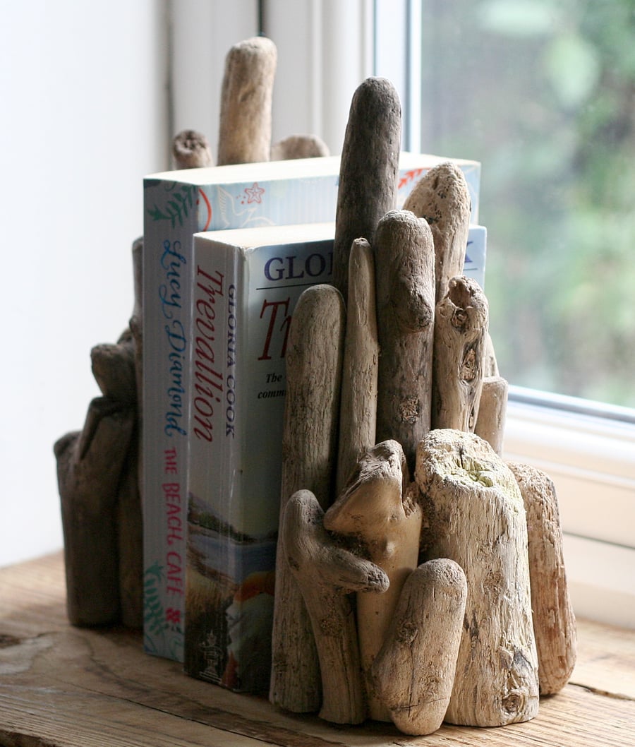 Driftwood Bookends, Drift Wood Bookends, Driftwood Cornwall UK