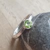 Peridot and silver solitaire ring, Gift for August birthday
