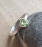 Peridot and silver solitaire ring, Gift for August birthday