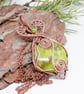 Celtic Style Copper Necklace with Green Opal