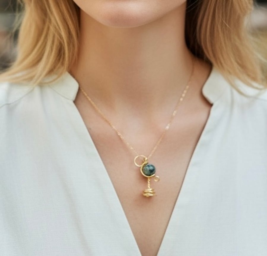 Snow Obsidian Globe - Brass and Gold Plate - Globe Trotters