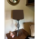 Brown cotton french drum lampshade, empire lampshade, coffee brown cotton empire