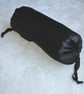 Black Satin Bolster Cushion Cover 16" x 6" With Ties Cylinder Neck Pillow Case