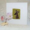 Birthday Card  Rabbit Needle felt wool card