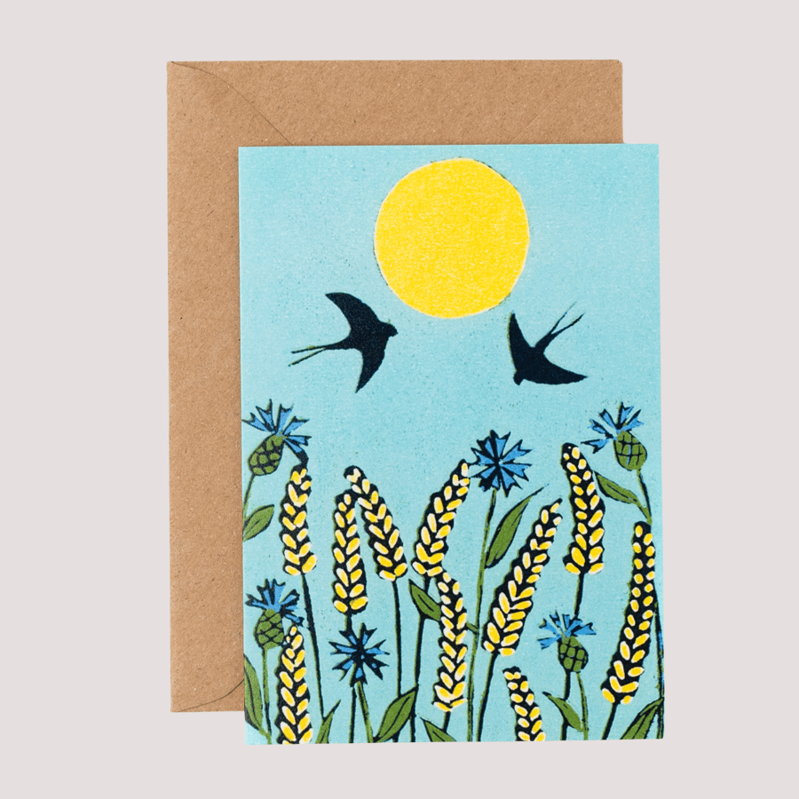 Bird Card, Swallows Card, Blank Card, Notecard