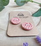 Two Decorative 20mm Pink Ceramic Buttons - Image 3