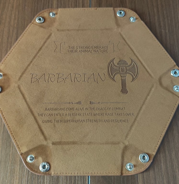 Barbarian Dice Tray – Engraved Dungeons & Dragons Accessory