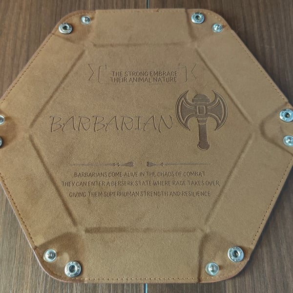 Barbarian Dice Tray – Engraved Dungeons & Dragons Accessory