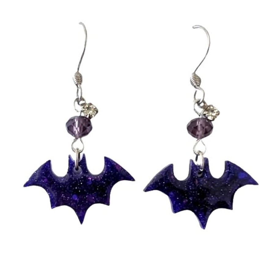 Resin Earrings - Bat Shaped