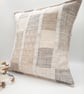 Cream patchwork envelope cushion cover.   - Image 6