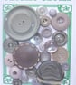 22 Vintage Pale Grey Buttons - Image 1