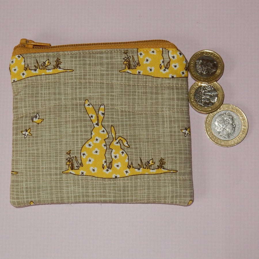Coin purse yellow rabbits