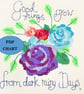 Roses floral bouquet with quote cross stitch digital Download PDF chart - Image 1