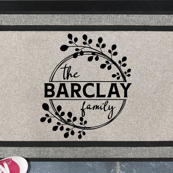 Personalised Surname Door Mat - Customised Family Name Doormat - All Weather 