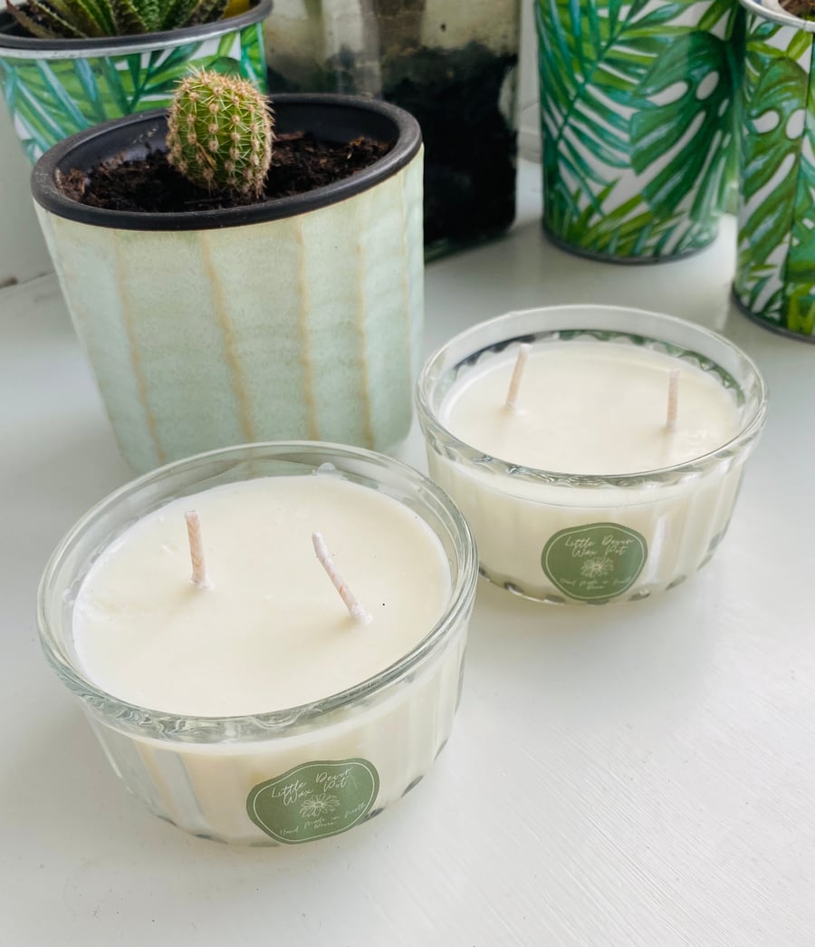 Pair of Recycled Jar Candles - Warm Woods and Cashmere