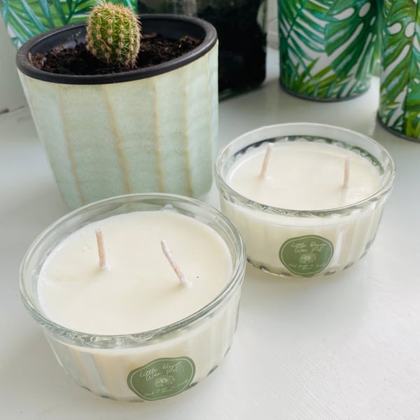 Pair of Recycled Jar Candles - Warm Woods and Cashmere