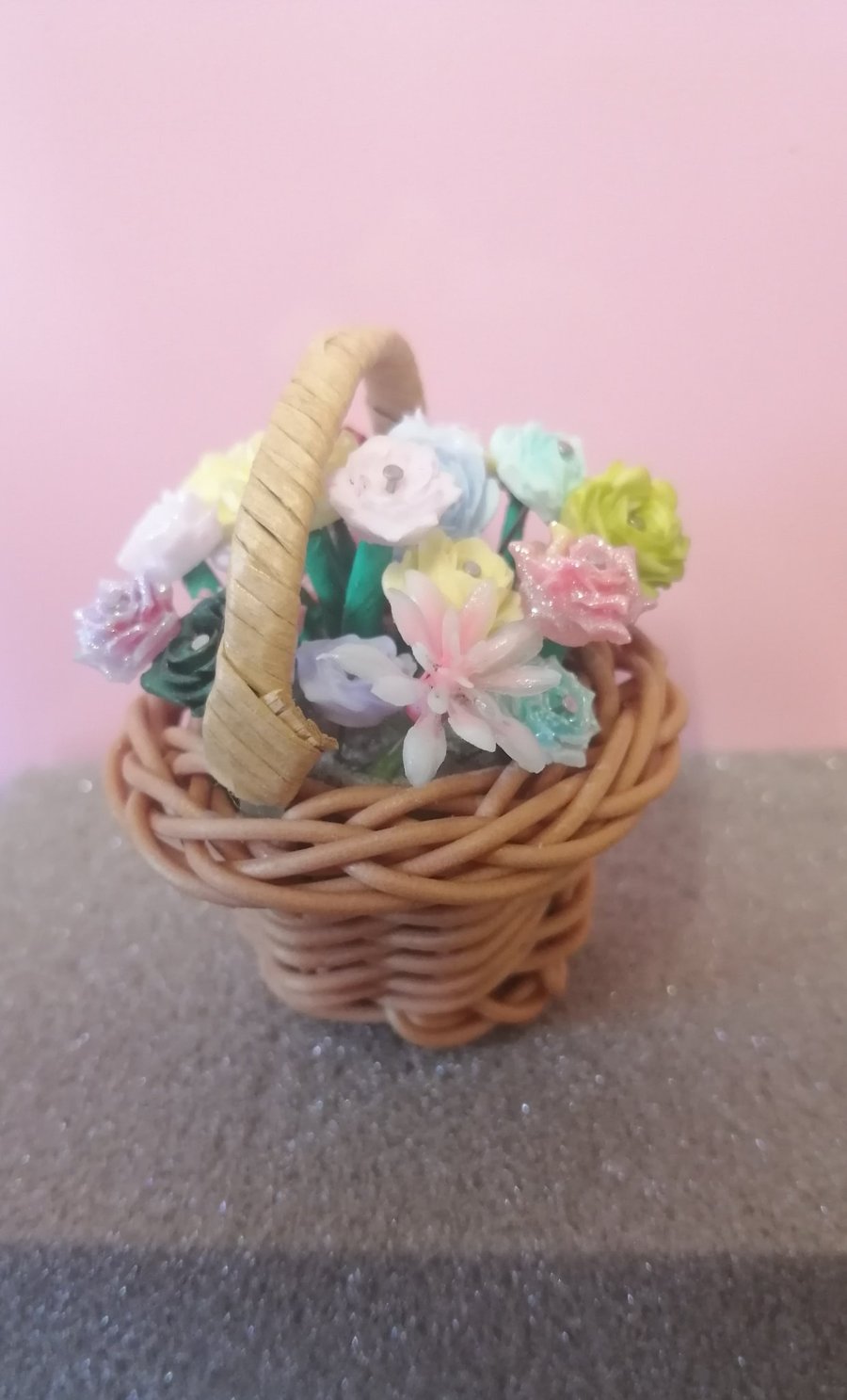 Mini handcrafted flower basket 