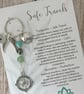 Safe Travels Keyring, Compass, Travel Gifts, Travel Protection, Travelling Charm
