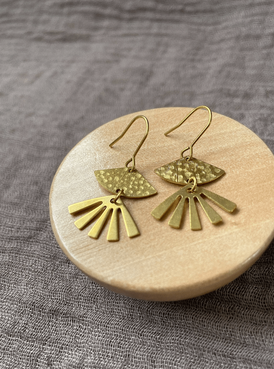 Dainty gold brass earrings, minimalist jewellery, gift for her