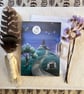 Moonlit Journey Magical Greetings Card (Pagan,Wiccan, Glastonbury Tor)