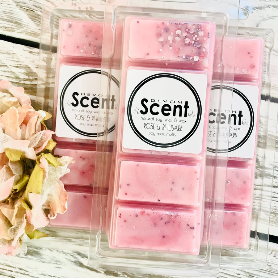 Rose & Rhubarb Snap Bar Wax Melts 