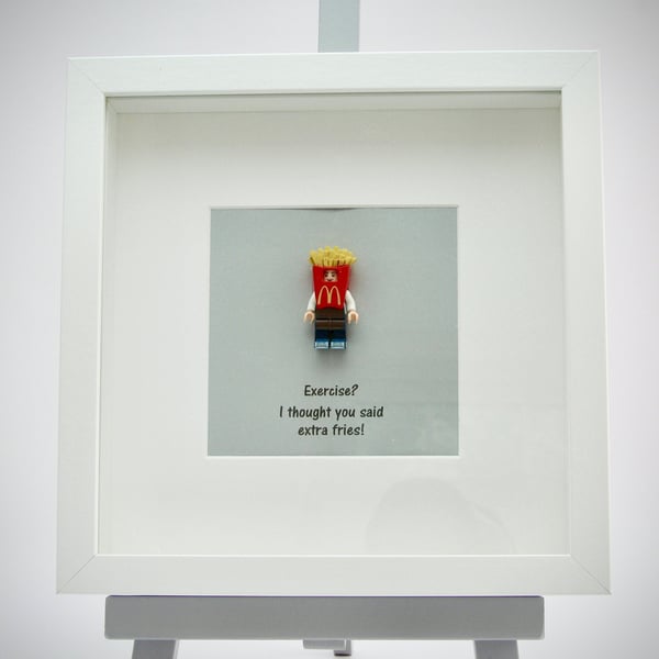 Funny French Fries saying mini Figure framed picture 