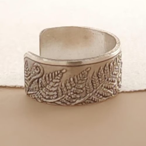 Fern Engraved Sterling Silver Ear Cuff