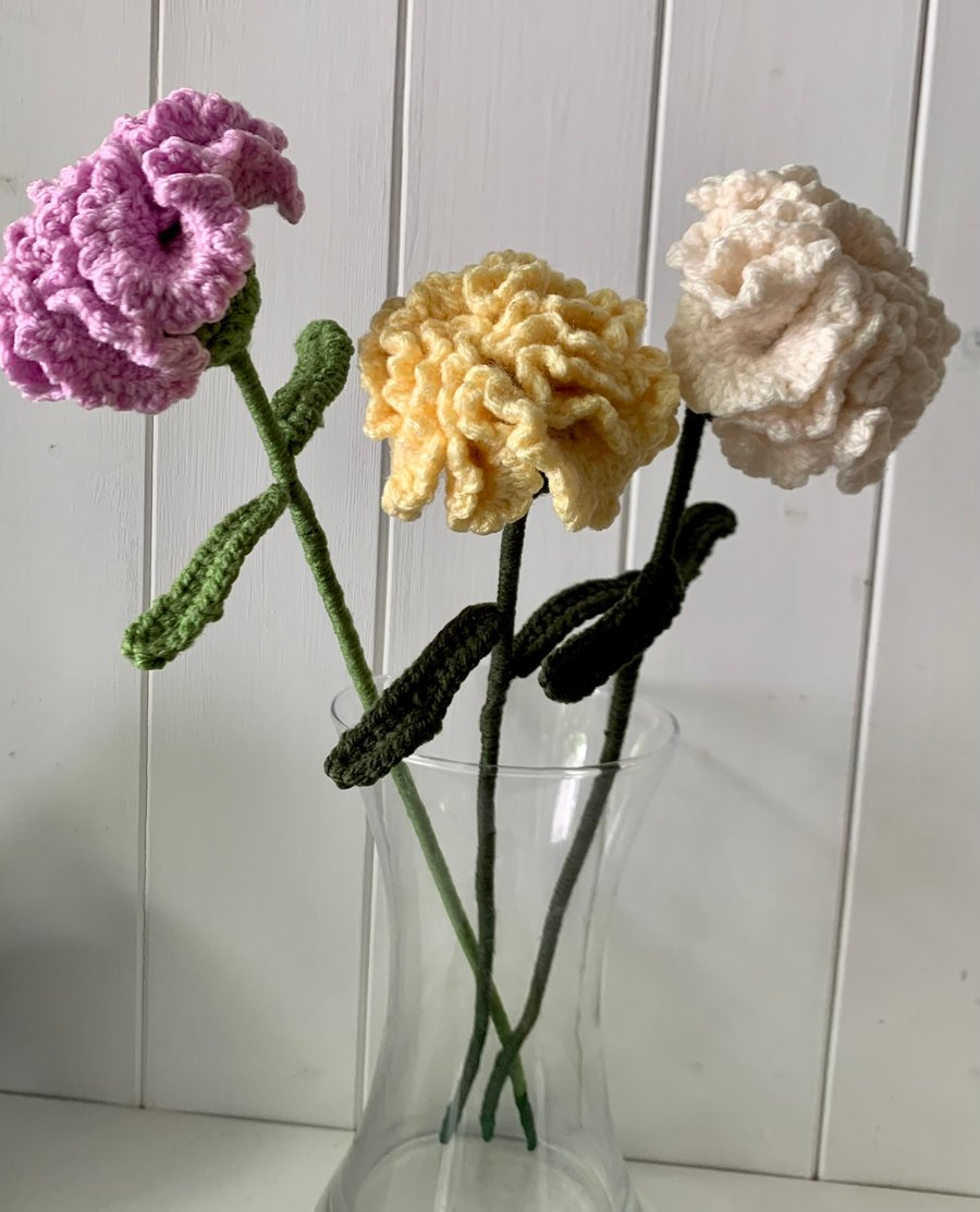 Individual Crochet Carnation