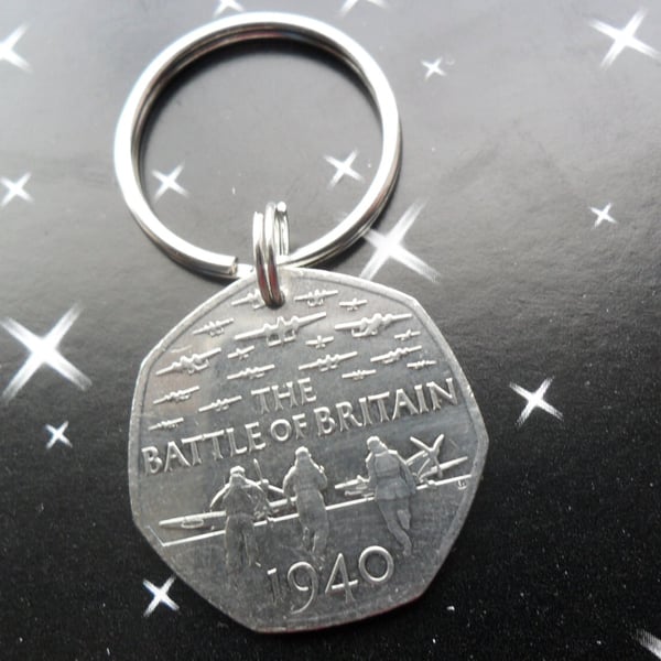 Fathers Day gift 1940 Battle of Britain British 2015 Commemorative coin keyring 