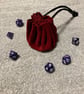 Red Suede Dice Bag - Drawstring Pouch - FREE SHIPPING - Image 5