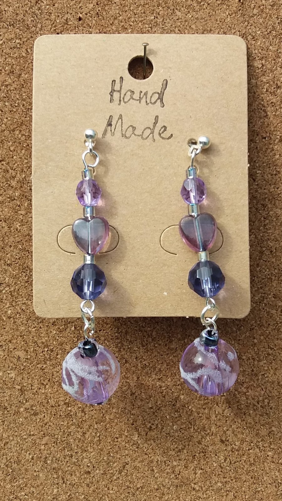 BB06 Purple & Lilac Bead Earrings
