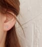 Handmade Silver Flower Stud Earrings - Image 4