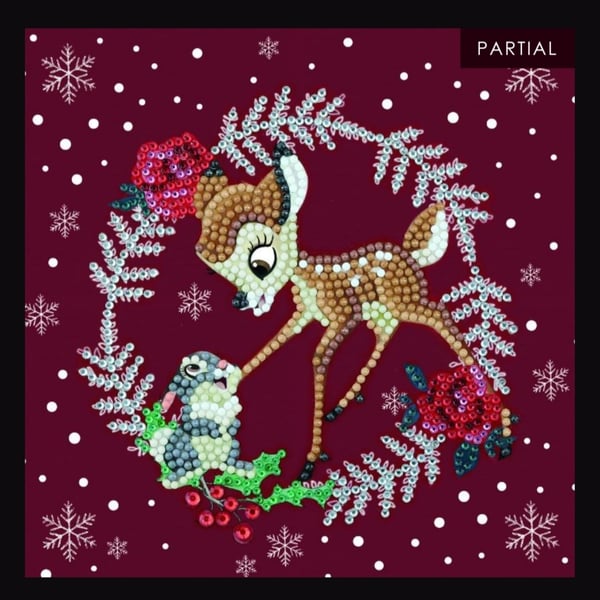 Christmas bambi crystal art card kit