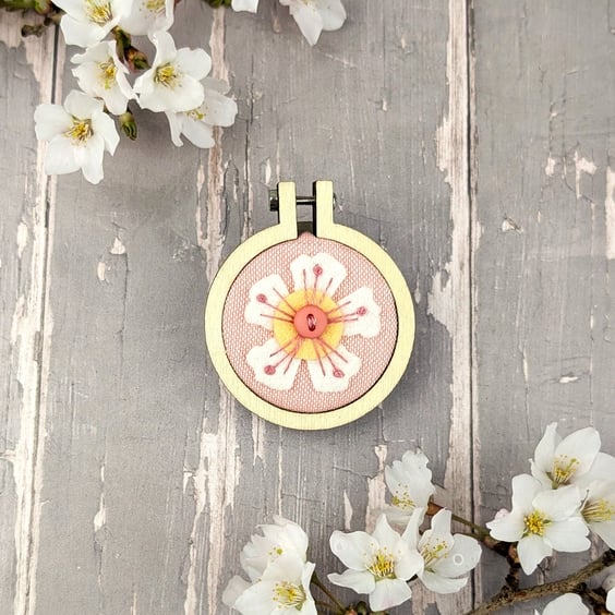 A Hand Embroidered Blossom Brooch
