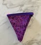 Bunting purple and gold shimmer design from Northcott fabric 3.2 metres 21 flags