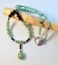 Aventurine Necklace With Spinel & Silver - Handmade Gift, August Birthday, Leo - Image 1