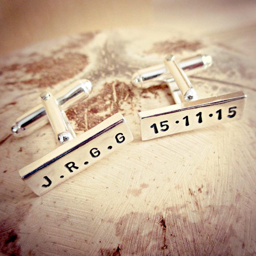 Special Date Cufflinks - Sterling Silver, personalised, unique, one-of-a-kind
