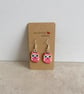 Cute Owl Earrings. Dark Pink