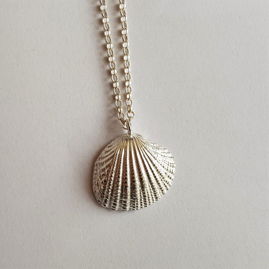 Cockle Shell Pendant, Sterling Silver