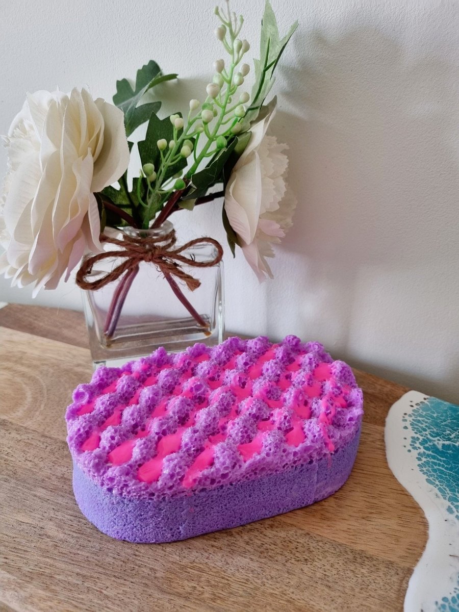 Purple Rain Scented Exfoliating Soap Infused Sponge