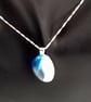 Blues Fused Glass Drop Hook Earrings and Pendant Set - Image 8