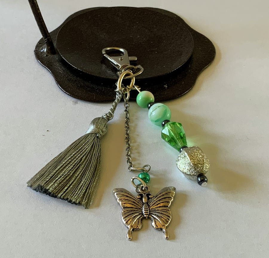 Butterfly & Tassel Bag Charm.